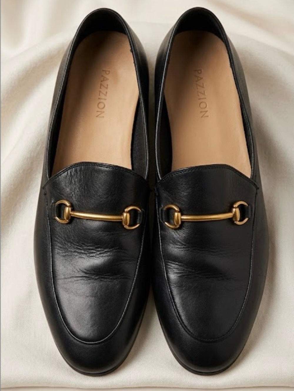 Pazzion black leather loafers
